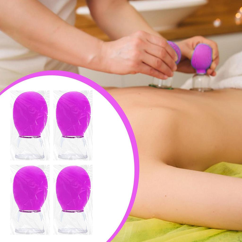 4 Stück Tassen-Massage-Gesichts- Schröpfset, 3 cm Durchmesser Kit mit starker Saugkraft