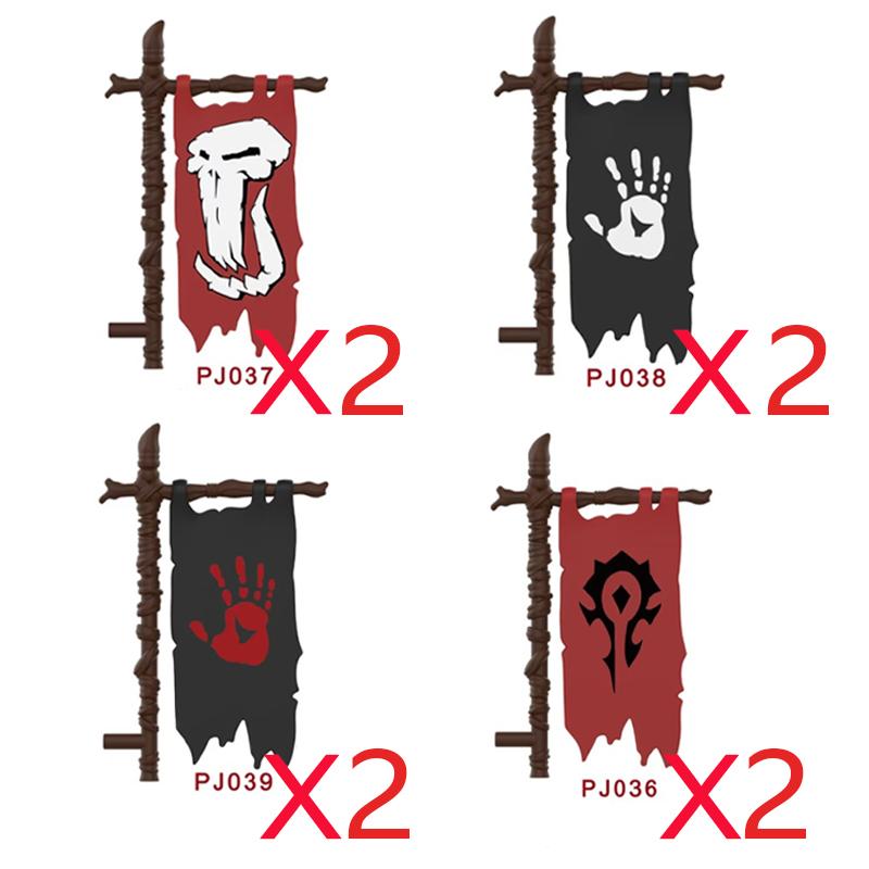 MOC Medieval Building Blocks Character Accessories Shields Armor Vests Warhorses Flags Set Mounts Toy Gifts Compatible Bricks