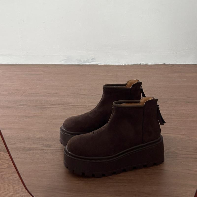 Autumn Winter Vintage Warm Cotton Women Ankle Boots Fashion Platform Height Increase Plush Short Boots botines para mujeres