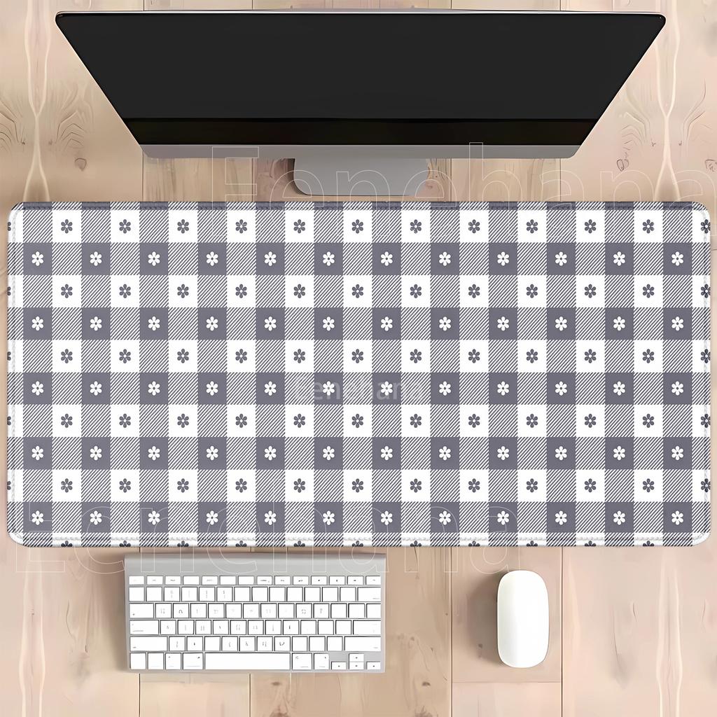 Grid Flower Game Mousepad Game Mat Durable Rubber for Games Mouse Pad Office Friendly Design HD Printing Xmm XXL Desk Mats