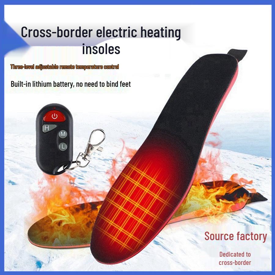USB Rechargeable Heated Insoles for Winter Skiing - Three-Level Heating Foot Warmers