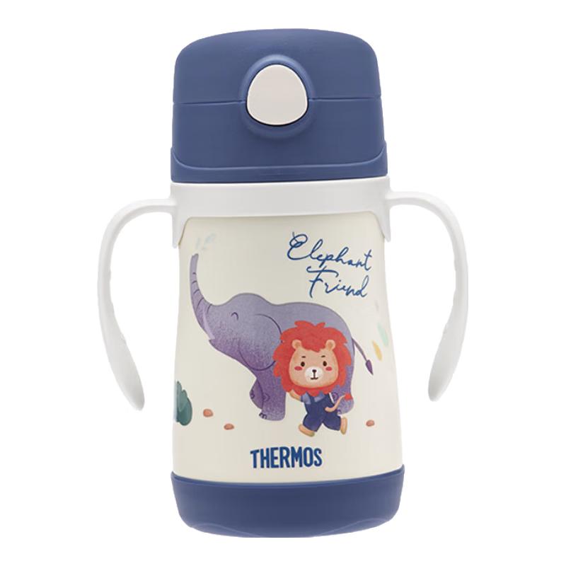 THERMOS 316L Stainless Steel Kids Insulated Straw Cup with Handle