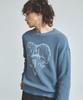 KNITTED Vintage Heart Round Knit Stone Blue