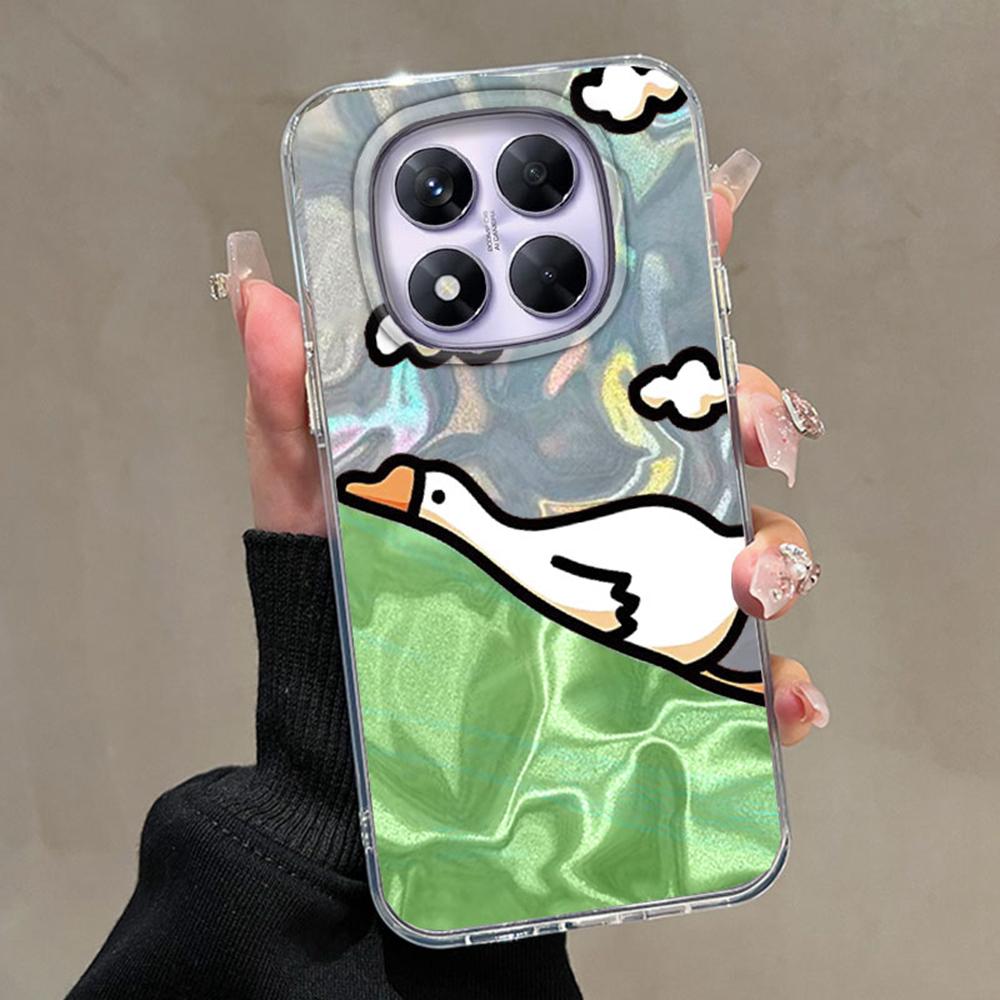 Cute Cartoon Duck Cat Phone Case Phone Case for Xiaomi Redmi Note 14 13 Pro 14C 13C 14T 13T A5 A4 A3 Silicone Shell Back Cover
