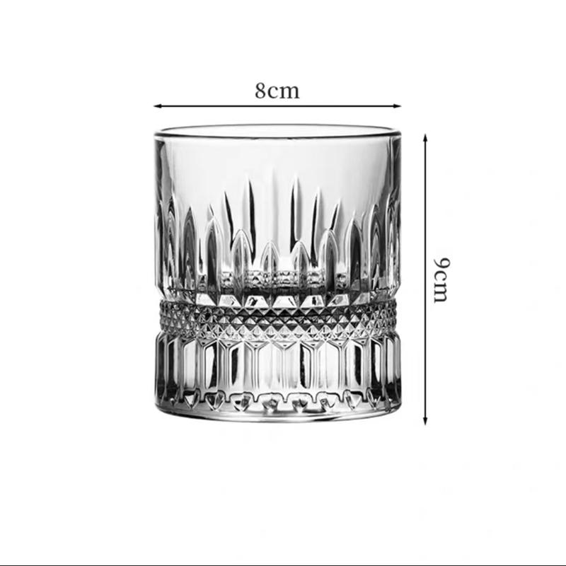 300ml Whiskey Glass Cocktail Glass Classical Cup Premium Thick Bottomed Glass Cup Transparent Foreign Wine Glass Party Glassware