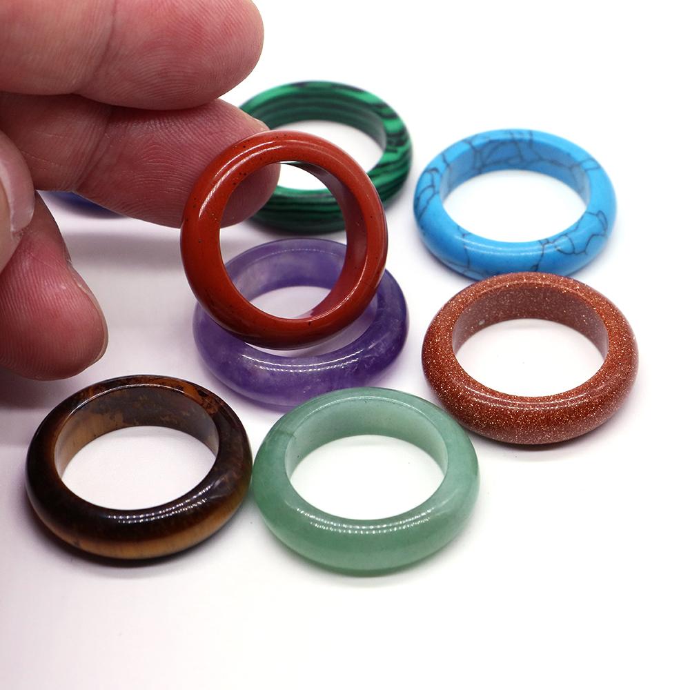 1 Stück Farbe Stil Natursteine Ringe Heilkristalle Vintage Chakra Ring Damen Hochzeitsfeier Schmuck Punk Rock Edelsteine Geschenk