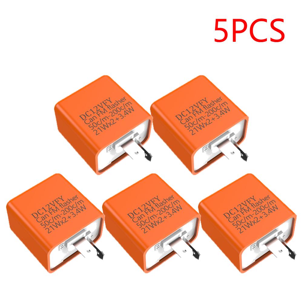 2/5/20PCS 2 Pin LED Flasher Relay 12V Adjustable Frequency Of Turn Signals Blinker Indicator Relays For Motorcycle Accessories