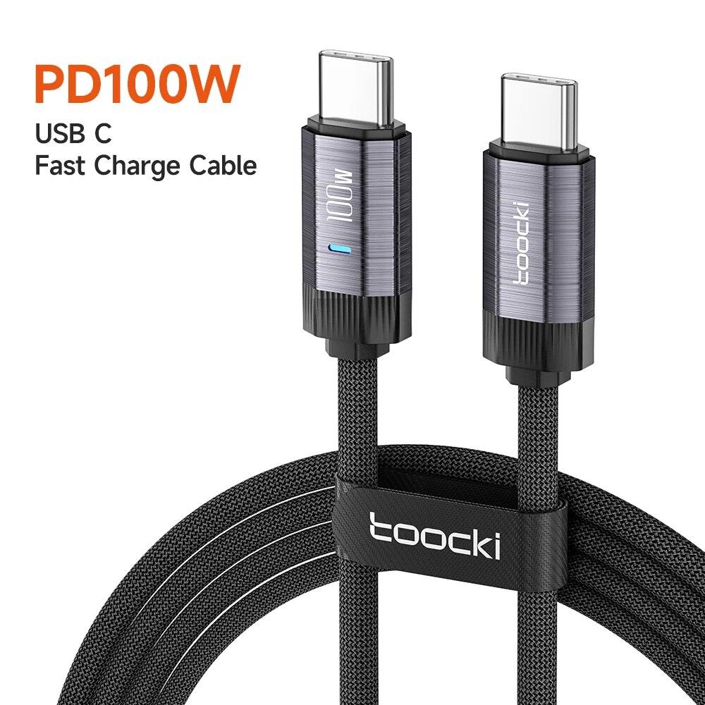 

Toocki 240W USB C to USB Type C Cable 48V 5A PD3.1 Super Fast Charging for 15 ProMax Samsung S23 MacBook Hauwei 0.5m