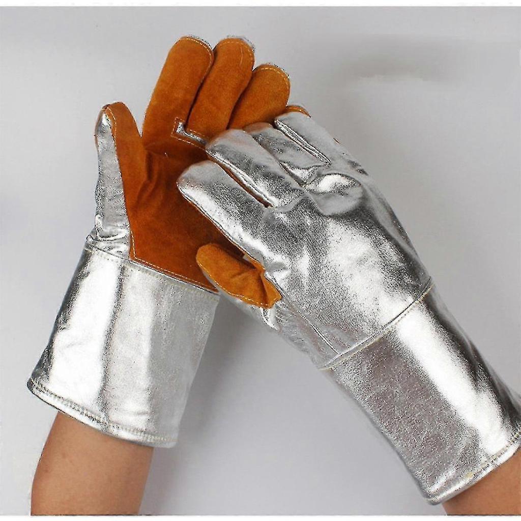 High Temperature Gloves 300 Degrees 500 Degrees Fireproof, Anti-scalding, Heat Insulation Melting Aluminum Foil Five-finger Oven Microwave Oven