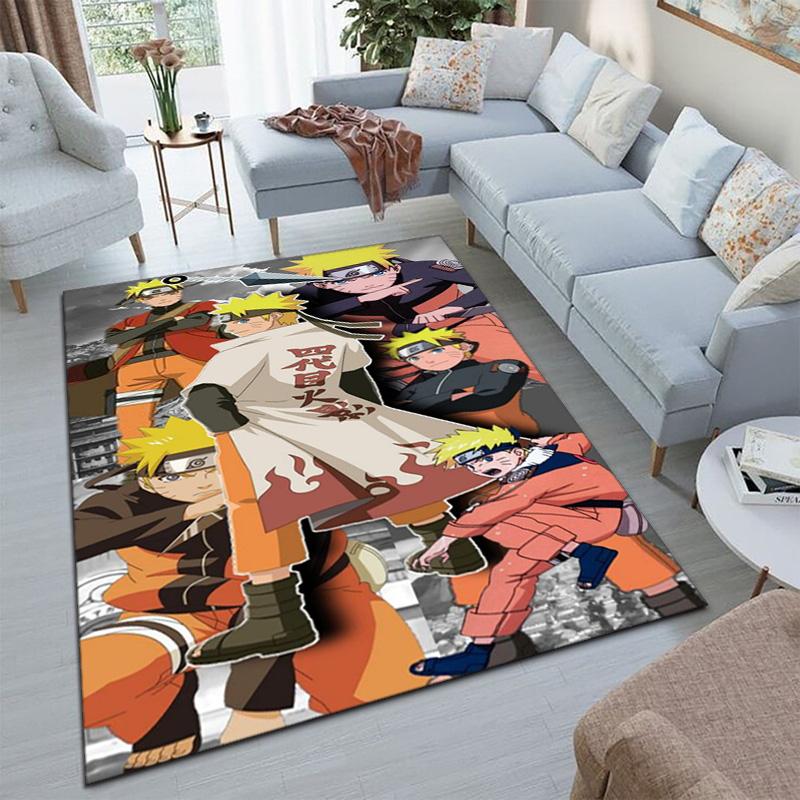 Japanese anime cartoon NARUTO's famous Uzumaki Naruto rug, soft decorative home furnishing, bedroom office chair pad, outdoor picnic carpet Y12