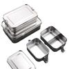 Stainless Steel Bento Box Metal Lunch Box Food Storage Containers with Lockable Clips Lunch Snack Boxes for Work,School