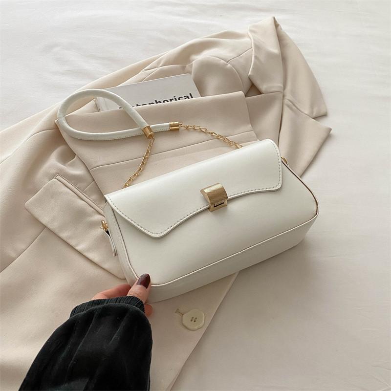 Elegant Pu Leather Chain Shoulder Bag For Women Trendy 2024 Street Style Small Square Bag
