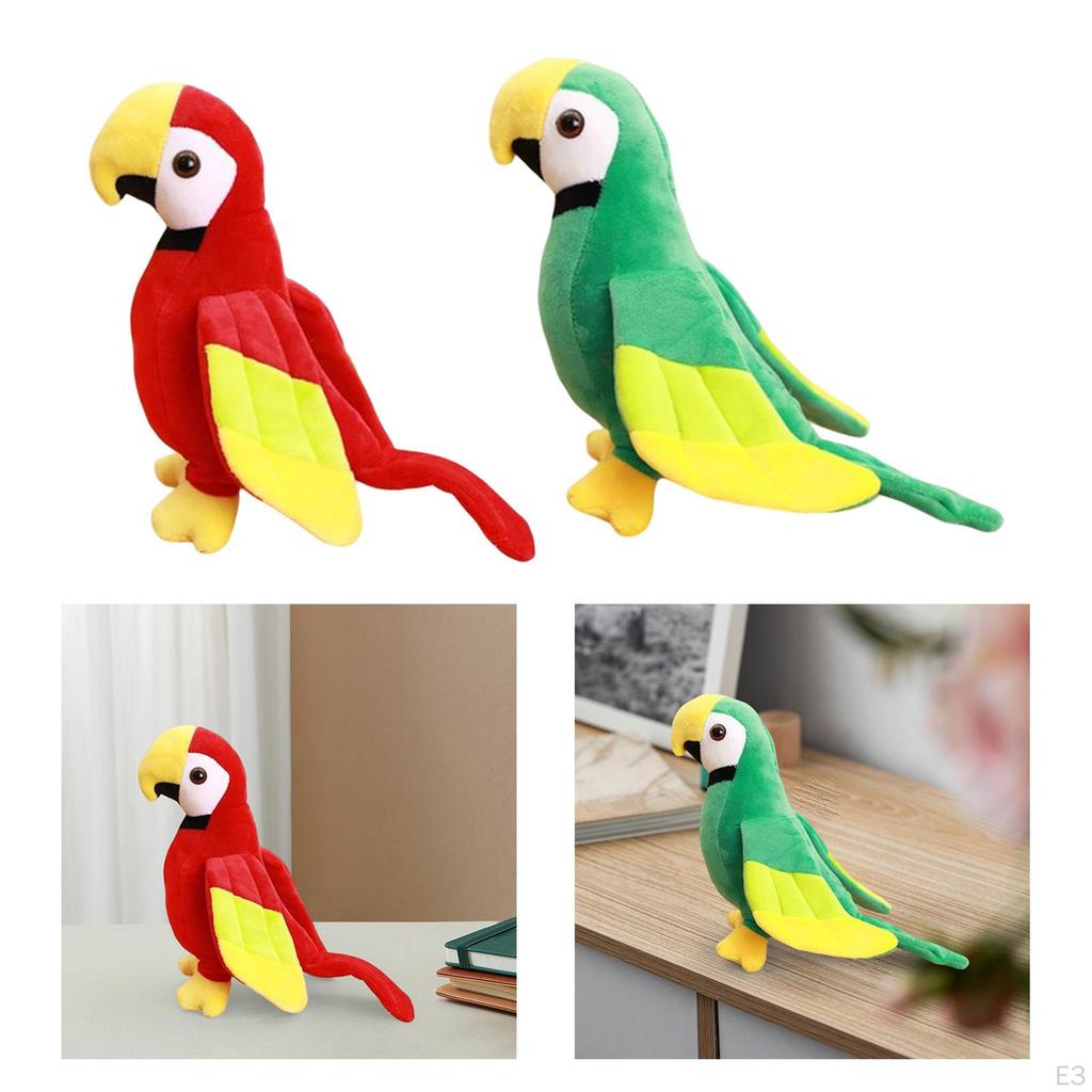 Adorable Parrot Plush Toy Accompany Ornament home Decors Realistic Stuffed Animals Macaw