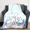 1pc NAME CINNAMOROLL Blanket Lightweight Flannel Throw for Sofa Bed Travel Camping Livingroom Office Couch Chair