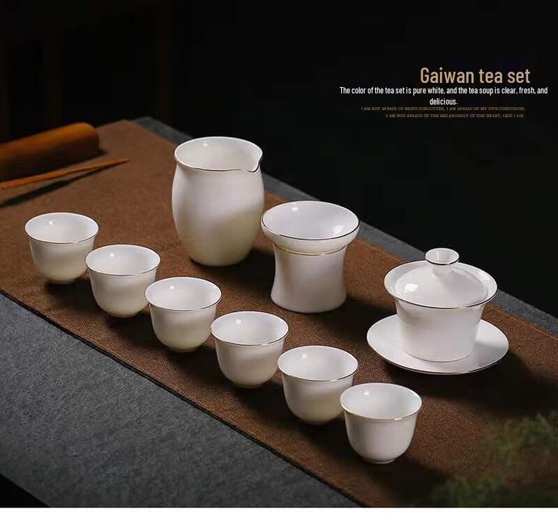 Elegant White Porcelain Kung Fu Tea Set