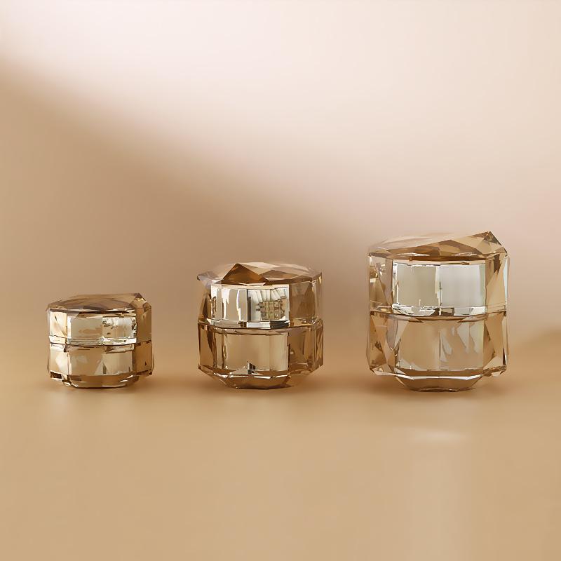 Acrylic Diamond Set Bottle Cosmetic 30/50/100ml Press Essence Lotion Dispensing Bottle 15/30/50g Acrylic Cream Bottle