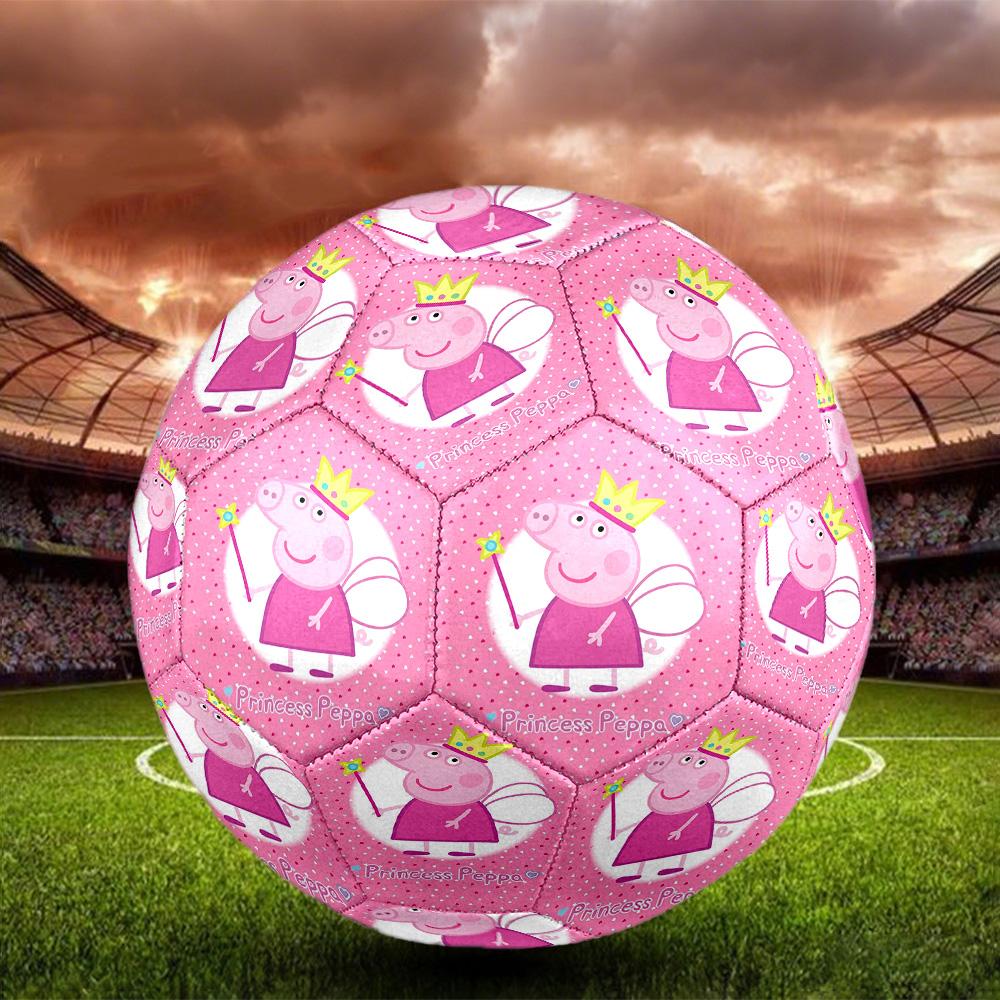 Pink Pig Cartoon Indoor Soccer Ball Size 5 Colorful All Ages Machine Stitched PVC Competition Ready Durable High-Bounce