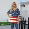 Women's T Shirt Tee Print Button Short Sleeve Daily Weekend Fashion Basic V- Neck Regular Top