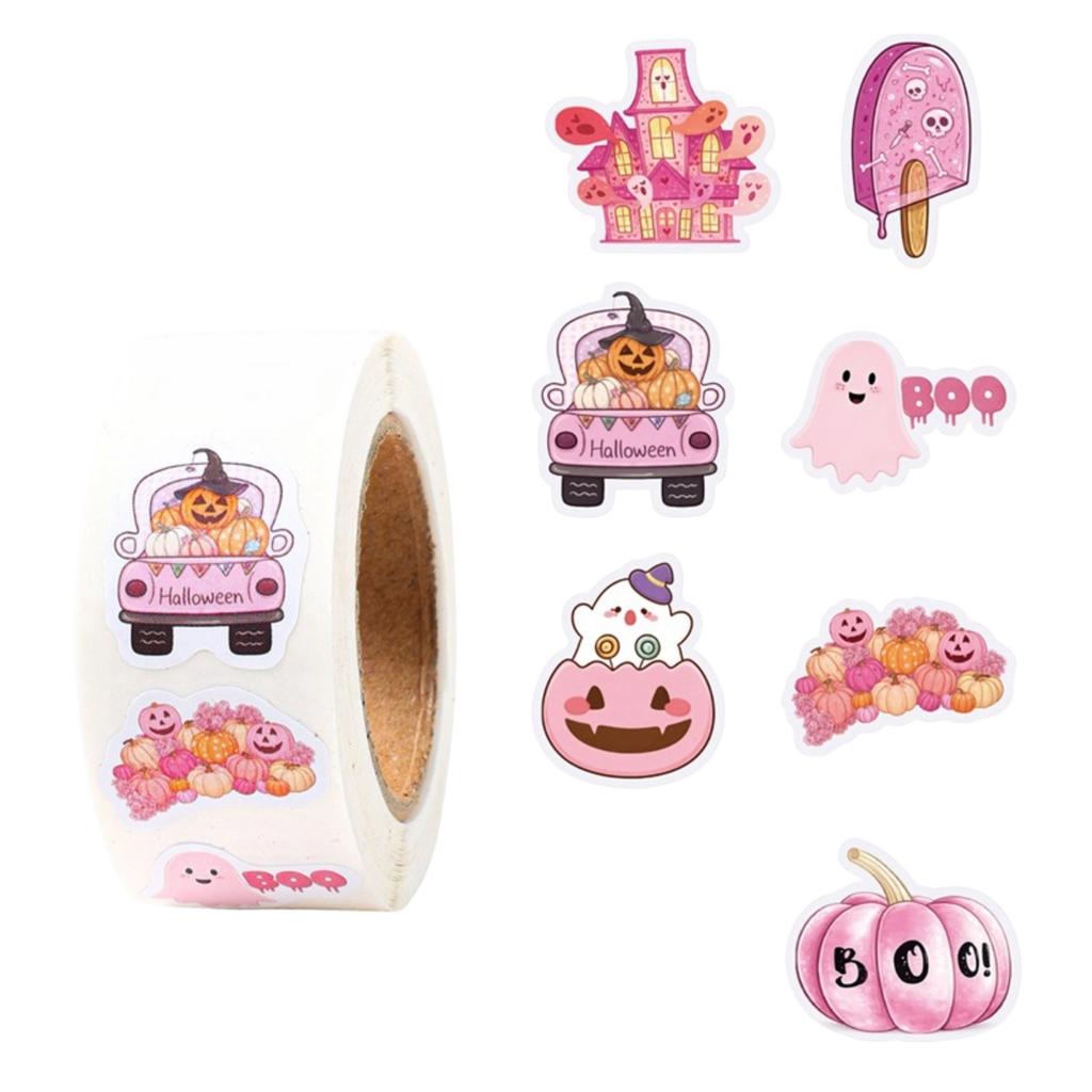500 Pack Halloween Stickers - Assorted Designs for Party Favors, Bags and Kids Crafts