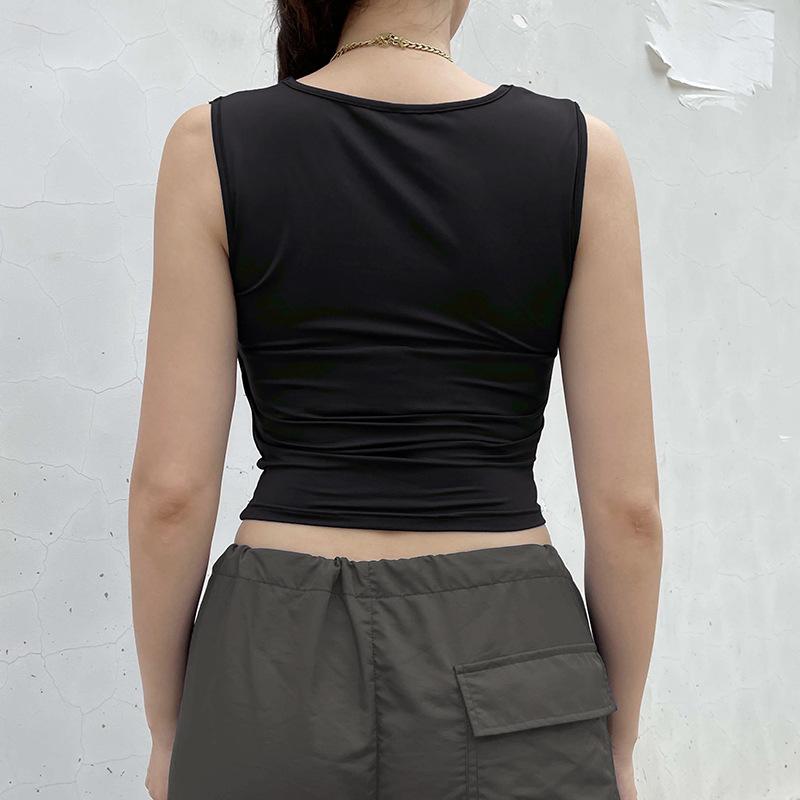 Tancuri pliabile pentru femei Solid Elegant Subțire Sexy Harajuku Minimalist High Street Y2k Haine Crop Tops Design