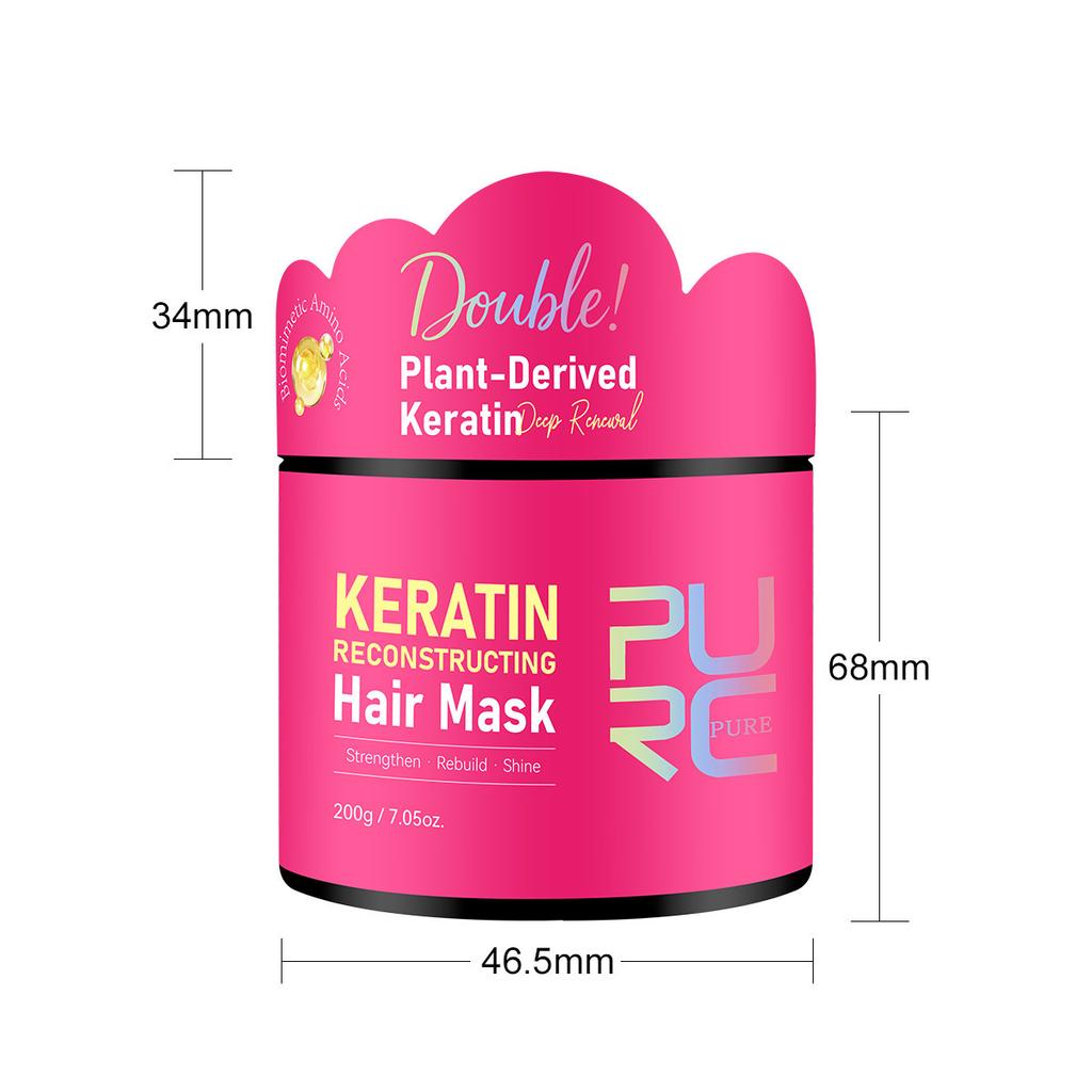 PURC Keratin Hair Mask for Damaged Hair, Anti-Breakage Treatment, Deep Nourishing, Frizz Control, Soft & Smooth, 200ml