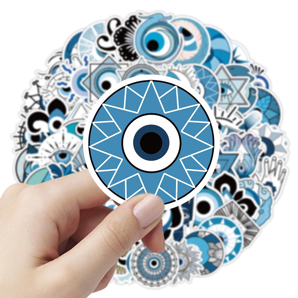 Evil Eye Waterproof Stickers - 60 Sheets for Phone, Water Bottle, Computer, Suitcase