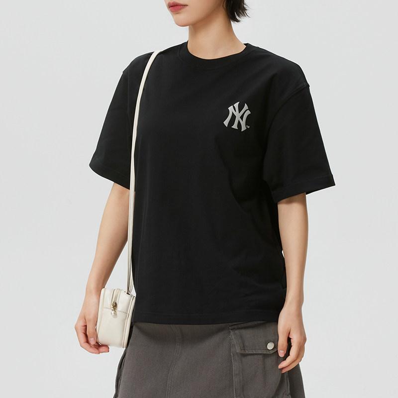 MLB T Shirts Unisex Black Crew Neck Moderate 3ATSM0563-50BKS