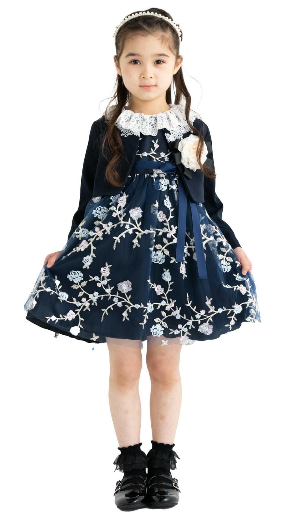 

RIO Lace Formal Dress Set for Perfect for and Elementary School Includes and Features a Floral and Perfect for and 130cm 4-Piece Girls, Graduations,