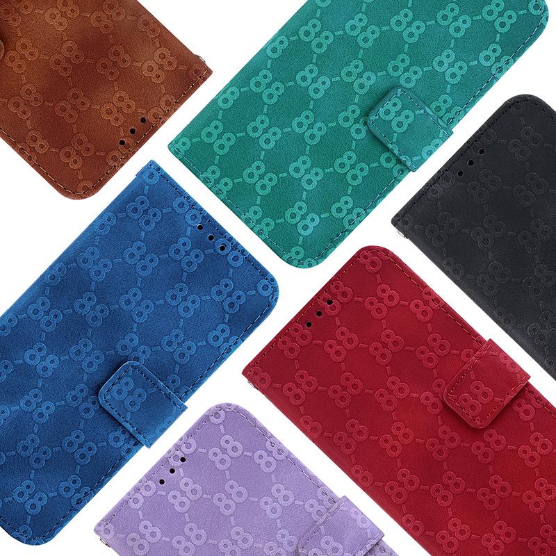 Leather Flip Case with Card Slot for TCL 408 - Full Wrap Protective Cover