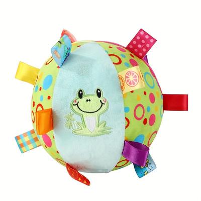 1 Colorful Cartoon-themed Plush Squeaky Ball Toy for Large Dogs - Durable Chewing and Tooth Cleaning Interactive Pet Toy with Ribbon Tail