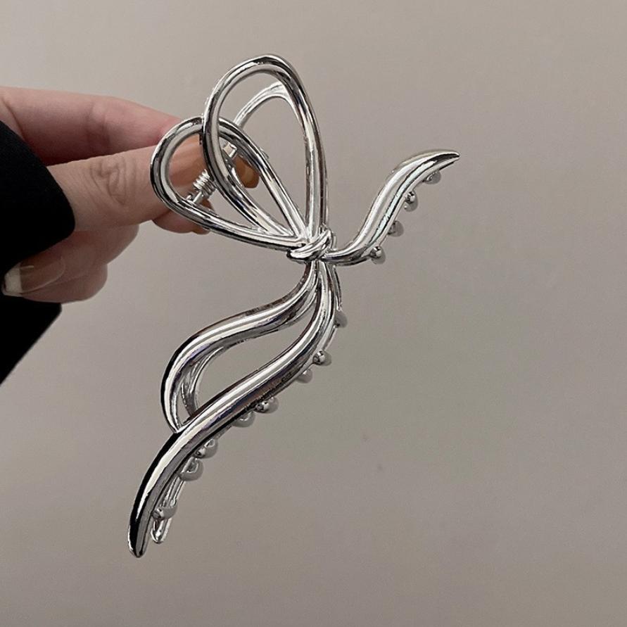 New Women Elegant Geometric Bow Hair Claws Vintage Simple Hair Clip Grab Large Metal Hairpins Barrettes Fashion Hair Accessories
