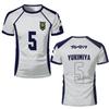 Blue Lock Yukimiya #5 Koszulka Piłkarska z Anime, Krótki Rękaw Kostium Cosplay Koszulka Sportowa Oddychająca Mundur Piłkarski dla Fanów