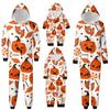 Halloween-printet Familie-matchende Hettegenser med Langermer og Glidelås Hettegenser Jumpsuit Sett