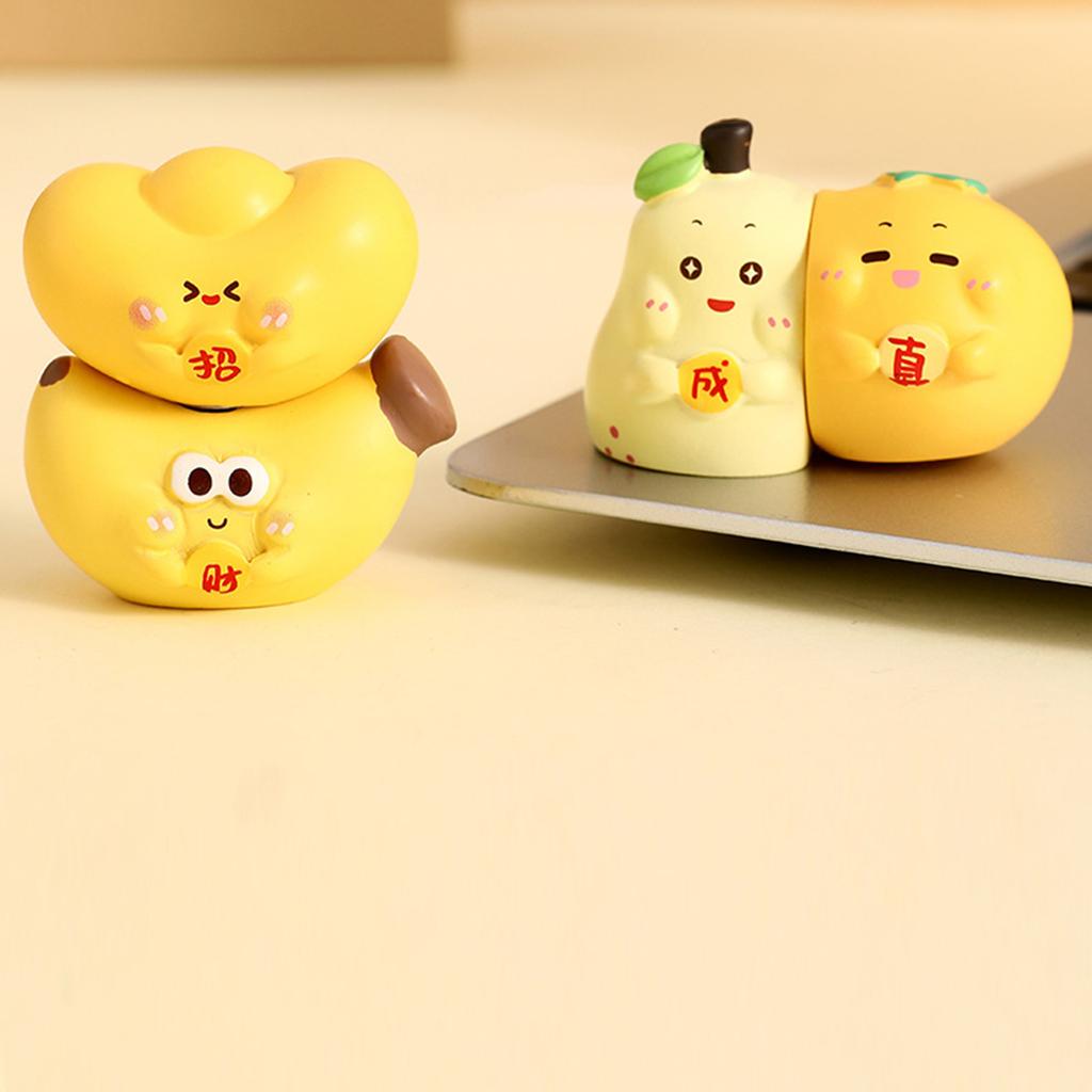 Dekorative Harz-Buchstützen mit Cartoon-Frucht-Design für Zuhause, Büro und Arbeitszimmer
