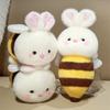 Cute Soft Bunny Bee Doll Plush Toy Lying Down Rabbit Bee Doll Girl Soothing Rag Doll