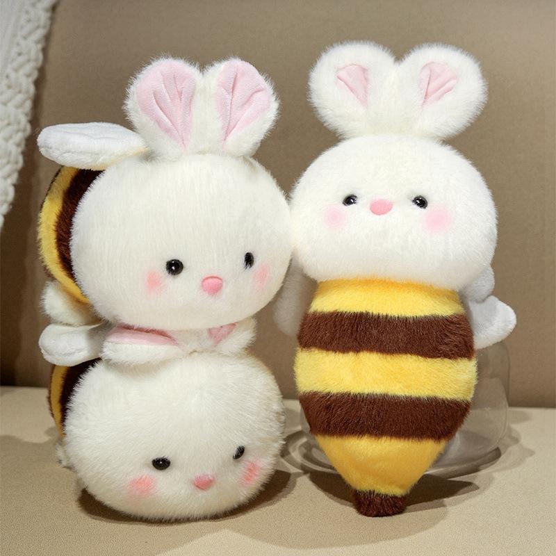 Cute Soft Bunny Bee Doll Plush Toy Lying Down Rabbit Bee Doll Girl Soothing Rag Doll