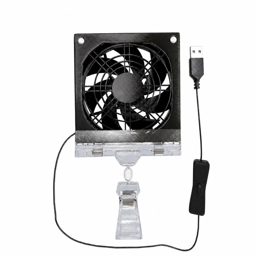 1Pcs Adjustable Angle Aquarium Chiller Fan Fish Tank Fan for Fish Tank Fishbowl Aquatic Pet Cooling