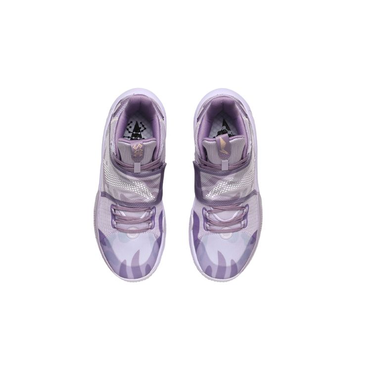 LiNing Sonic 9 Youth Edition Non-Slip Shock Absorption Wear-Resistant Lightweight Low-Top Basketball Shoes Kids Sneaker Purple ABPR031-4