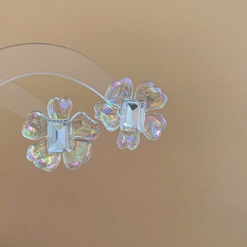 Fashion Colorful Flower Earrings For Women Elegant Imitation Pearl Stud Earrings Unique Design Brincos Wedding Jewelry Gifts