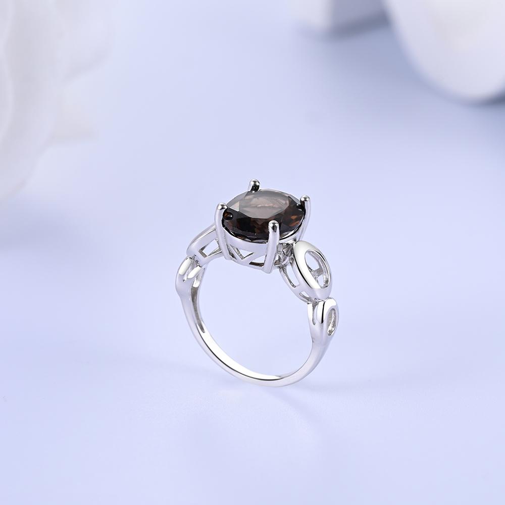 Ensemble de collier et boucles d'oreilles en argent pour femmes, Unique, tendance, énorme pierre de naissance fumée naturelle, bijoux parfaits pour les amoureux