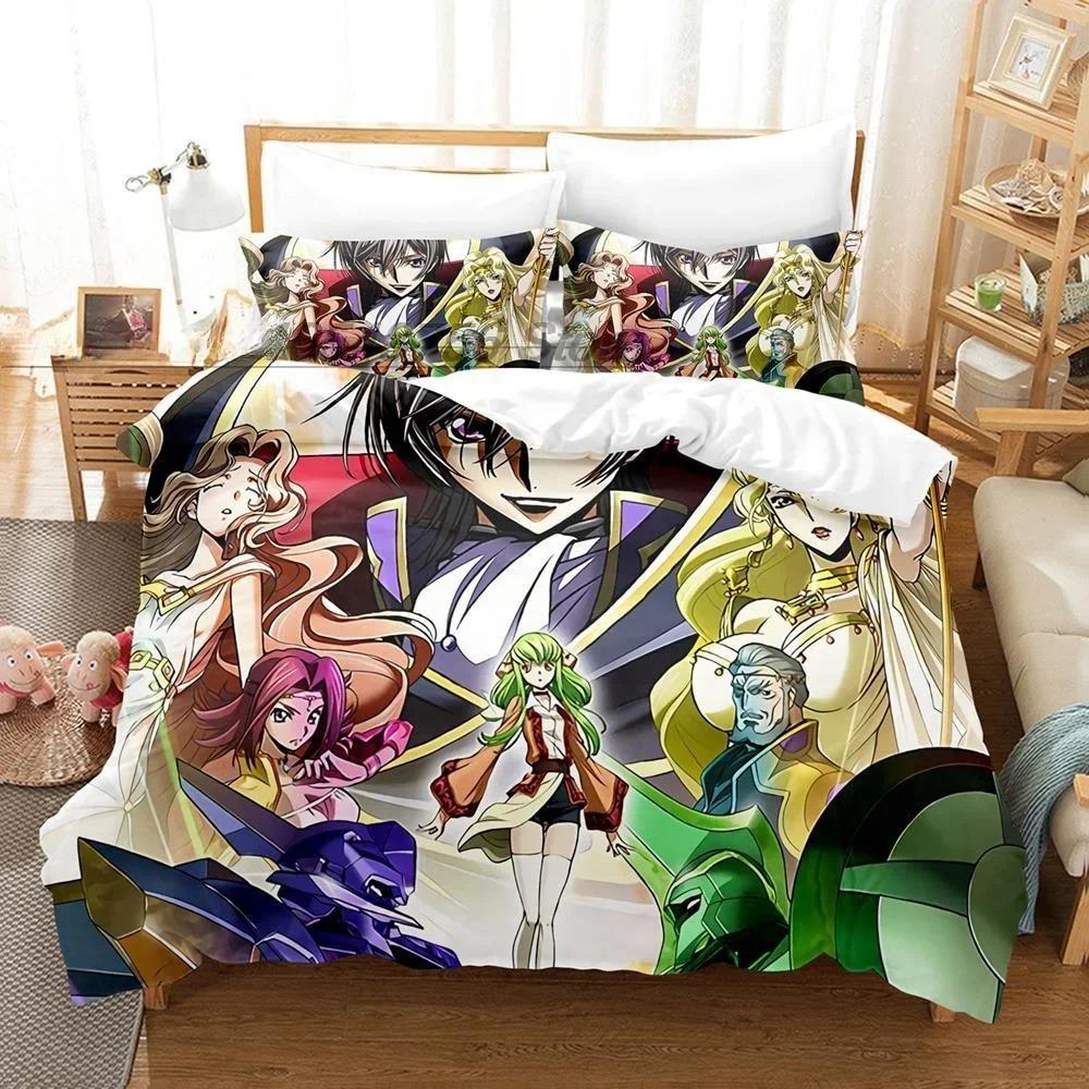 Fashion 3D Print Anime Code Geass Bedding Set Single Twin Full Queen King Size Bed Set Teenager Bedroom Sheet Set Home Textiles