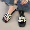 French flat-bottomed cool slippers women's summer outer wear fashion year new Xiaoxiangfeng women's seaside beach sandals