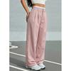 High-Waisted Wide-Leg Striped Trousers Women Office Chic Straight Cut Pants With Pockets Lightweight Stretch Fit