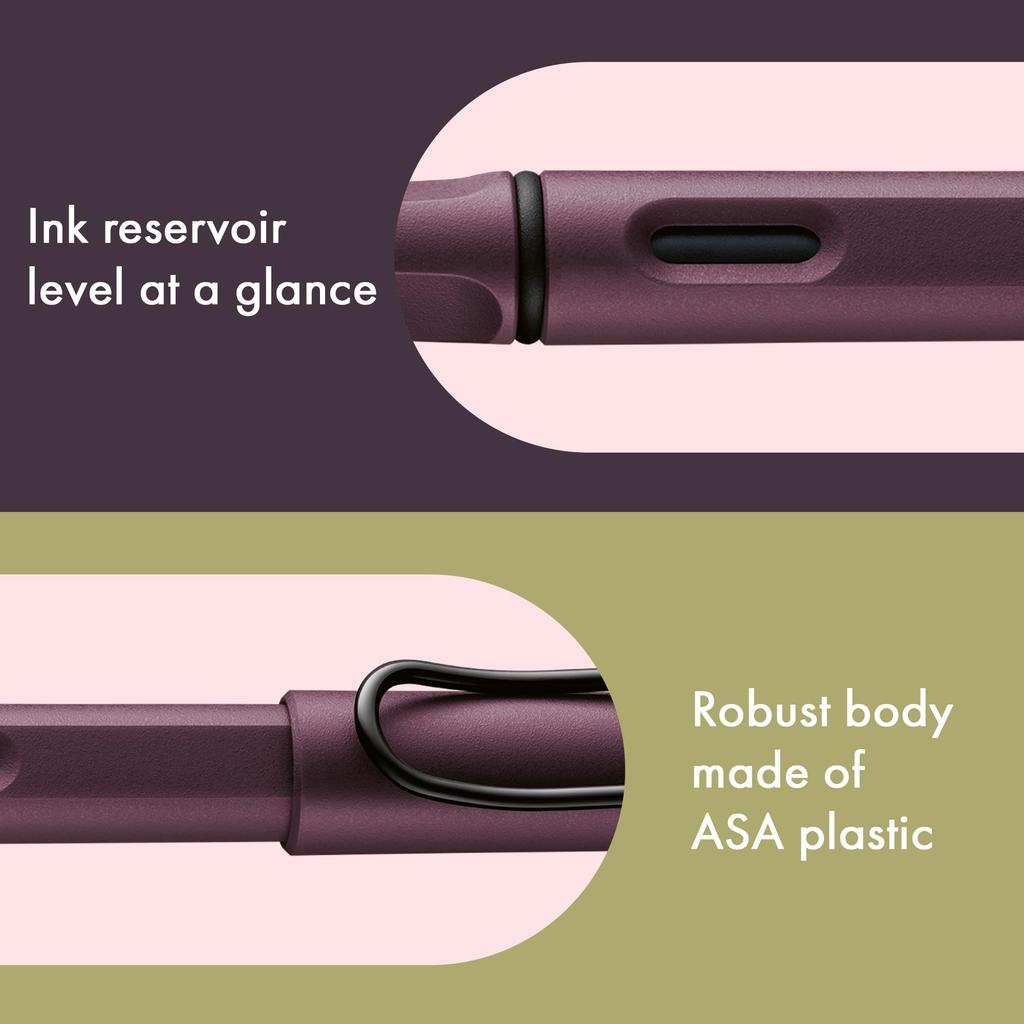 LAMY Safari Scarlet Fountain Pen Ergonomic Grip and Polished Steel Size M Ideal for Writing and Calligraphy Includes LAMY T10 Blue Ink Cartridge -