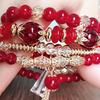 Adjustable Beaded Bracelet Bohemian Style Multi-layered Bracelet Set with Faux Pendants for Women Stackable Jewelry Set for Her