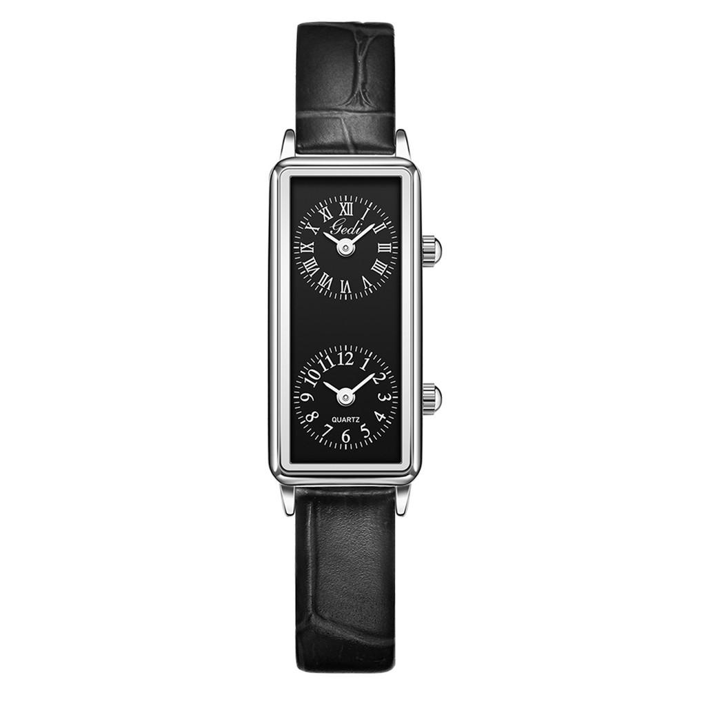 Montre rectangulaire française vintage pour femme à quartz pour un style bureau