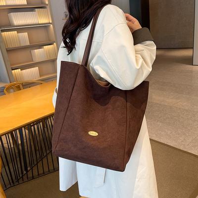 Casual Simple Large-capacity Tote Bag Women's Bag Fashionable Korean Version Ins Retro Casual Literary Shoulder Armpit Bag