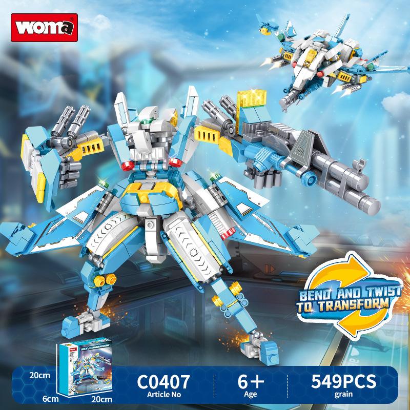 Compatible With Small Particles Building Block Deformation Warrior Mecha Model Children Boy Assembly Robot Gift