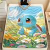 Flanelová deka se vzorem kreslené postavičky Squirtle, Vysoká kvalita, Pohodlná pro všechna roční období, Domácí dekorace, Teplo a pohodlí, Perfektní pro dárky.