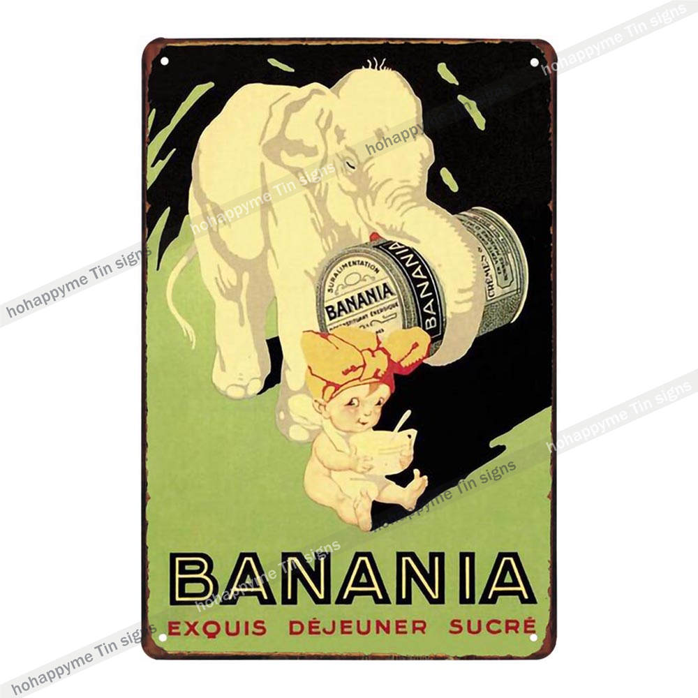BANANIA Metal Signs Funny Tin Painting Plaque Vintage Decorative For Bar Pub Club Cafe Poster Wall Stickers Home Decor 20x30cm